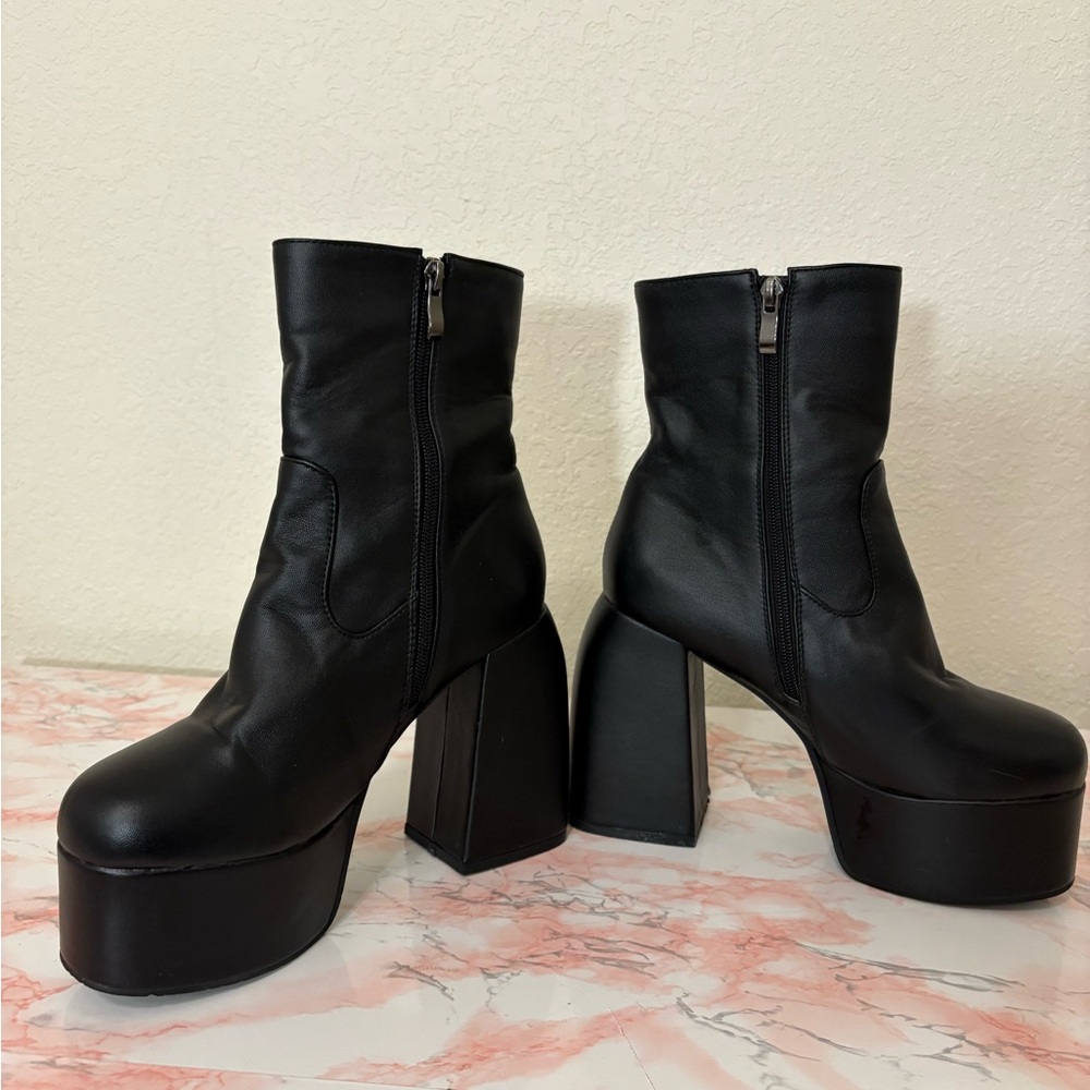 Black Platform Boots - image 2